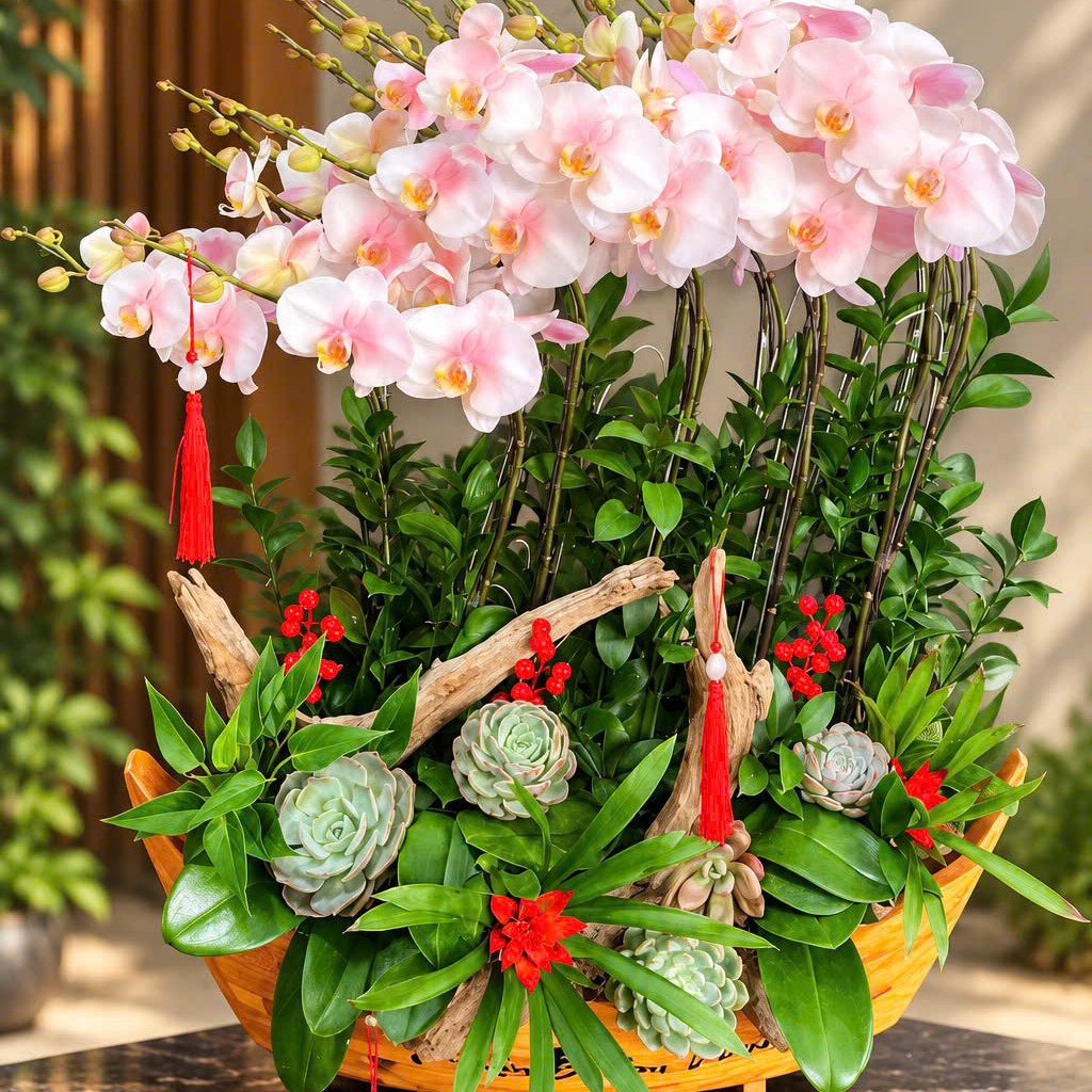 Lan lan nhuộm hồng phấn